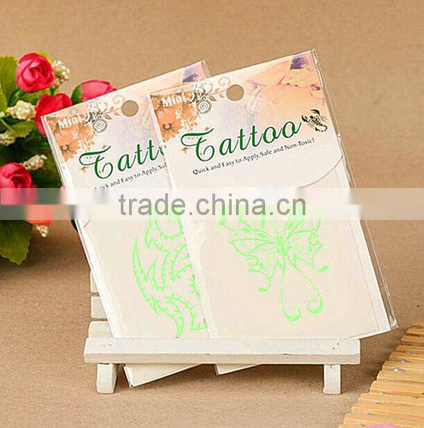 Wholesale Custom Fluorescence tattoo sticker Bar Temporary tattoo sticker