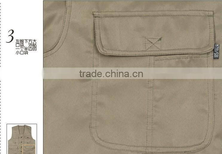Men's reversible clothing casual outdoor fishing vest multi-pocket Men V-neck cotton vest brand
