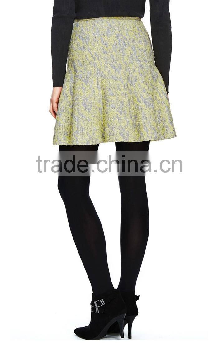 best selling mature women printed flare short skirt made in china