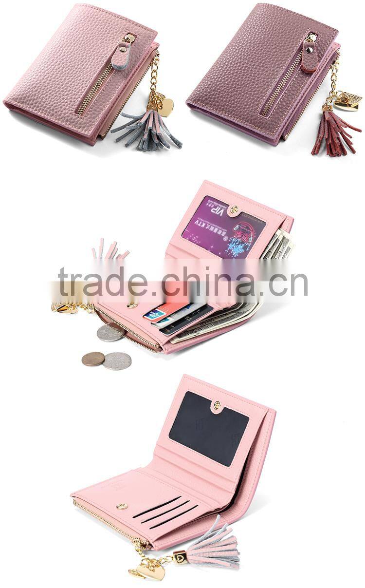High Quality Leisure Ladies Slim Multiple Card Holder Wallet Best Selling Fashion Women Mini Genuine Split Cow Leather Wallets