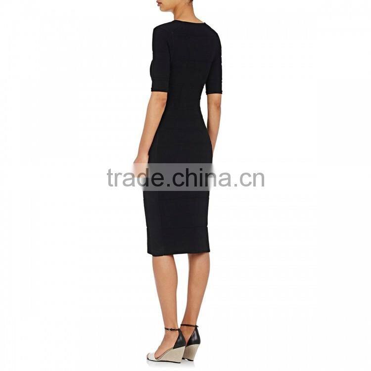 Tailor Made V-neck Elbow-length Sleeves Ladies Formal Dress