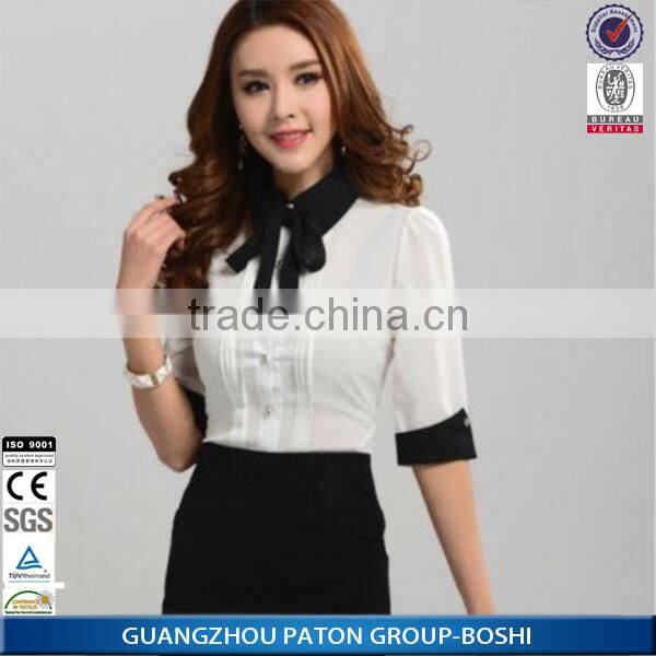Guangzhou factory wholesale 100% cotton latest formal shirt designs for women