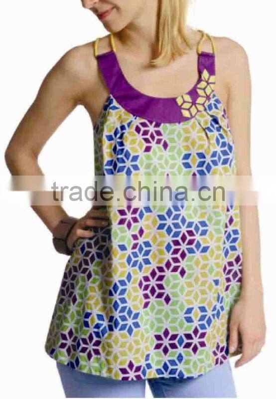 Ladies White Printed Blouse