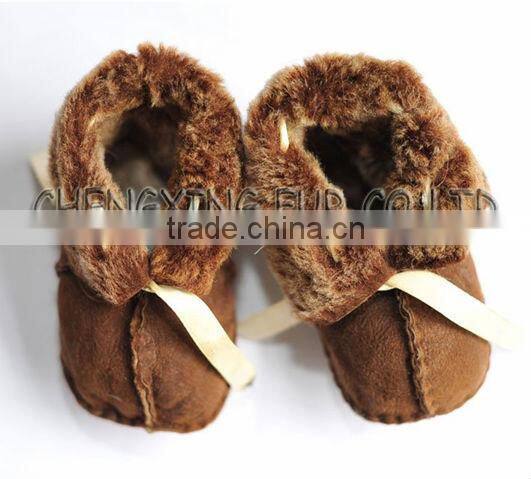 CX-SHOES-01 Genuine Sheared Sheep Leather Child Shoes