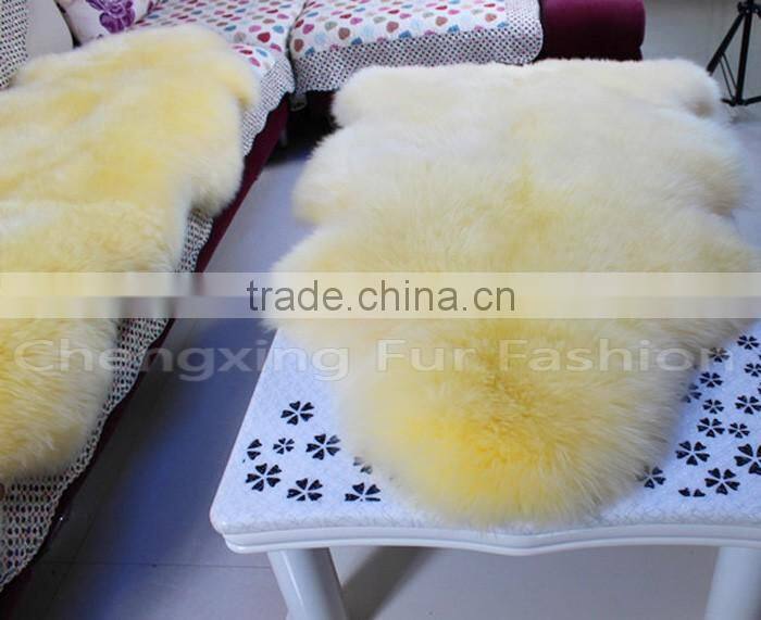 CX-D-112 Real Lamb Sheepskin Fur Wool Throw Blanket Fur Rug