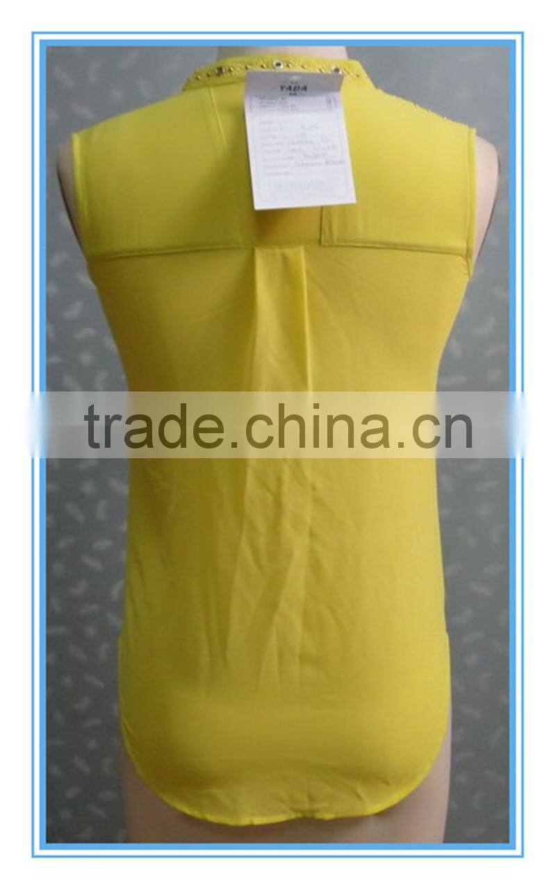 High Fashion 2015 Scoop Women Yellow Tank Top