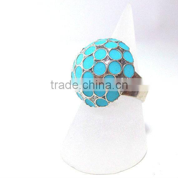 Adjustable Colorful Filigree Flower Pattern Oval Pad Base Rings, unique rings, Korea rings for women
