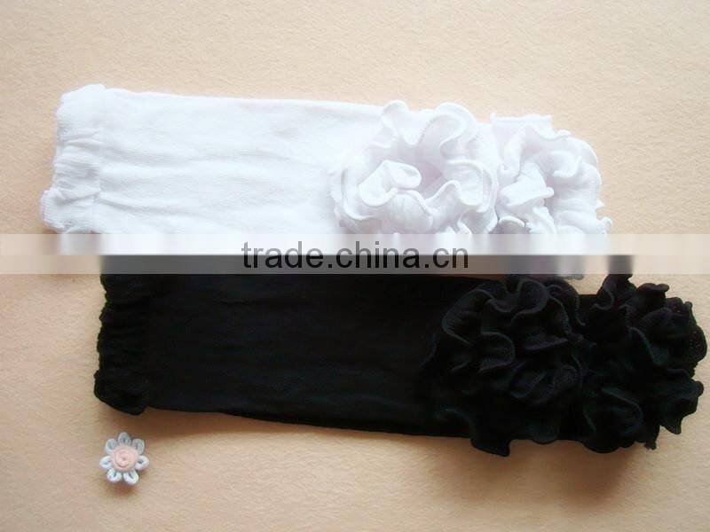 Plain cotton baby leg warmers with ruffle girls winter clothing ruffle leggings