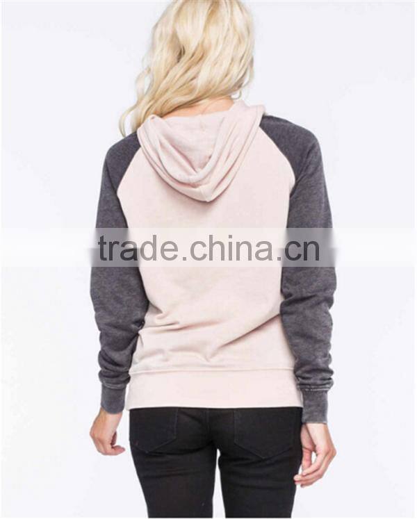 Women's Cotton Fleece Contrast Color Hoodies And Sweatshirt