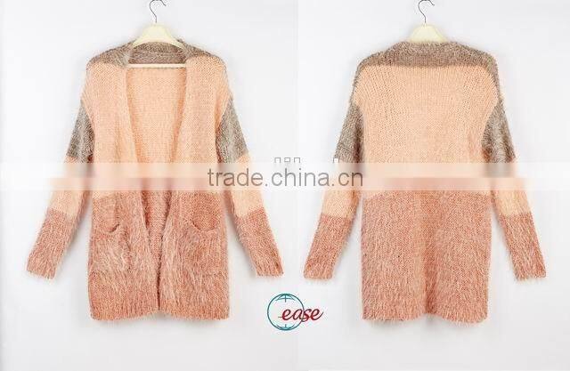 V neck men cardigan striped fashion mohair sweater