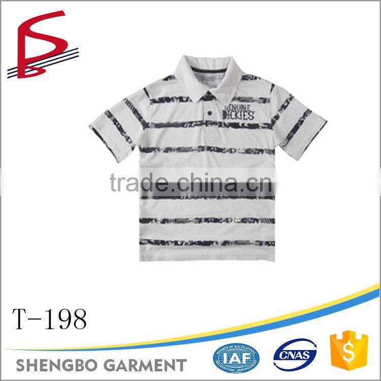 2016 new style 100% cotton summer stripe polo t shirt