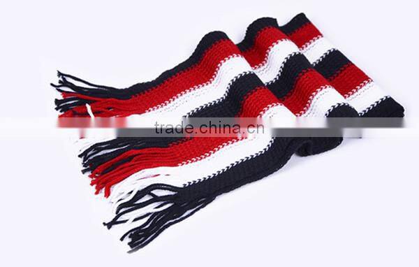 Cheap simple 6color choice stripe design spandex material knit fashion men winter cheap scarf hijab