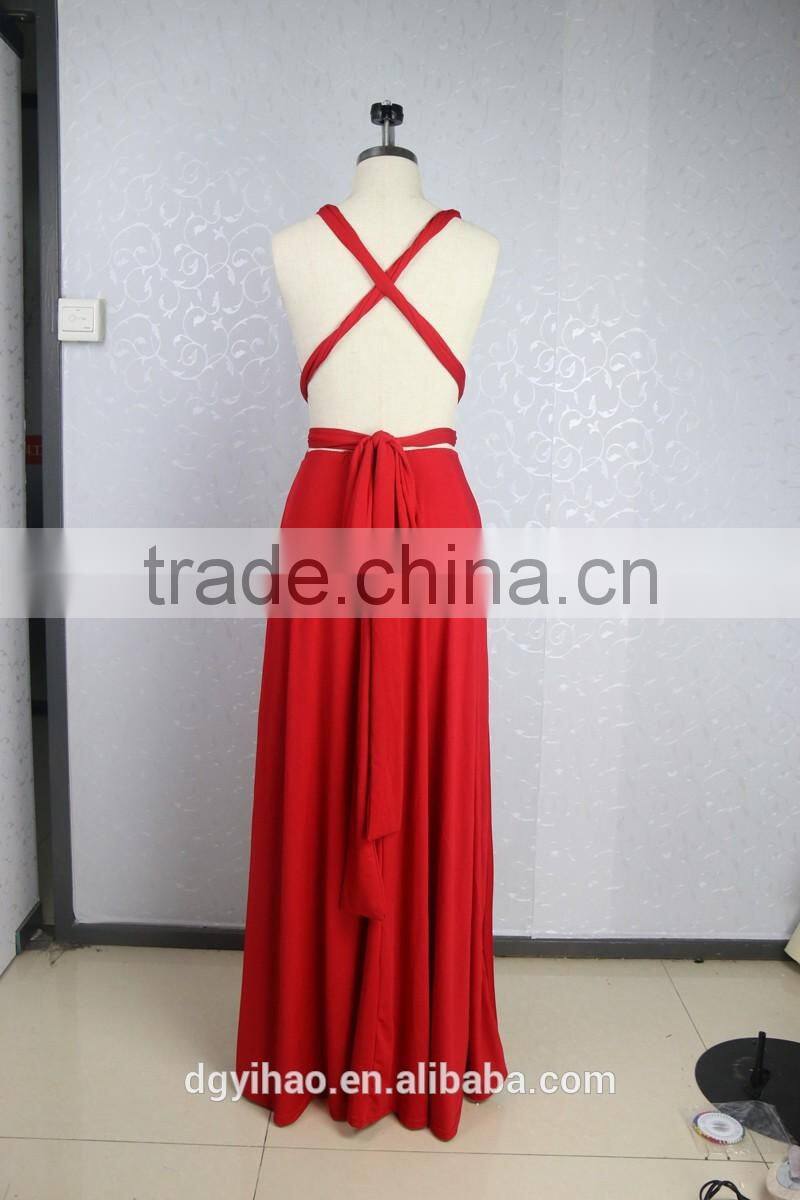 Yihao 2016 Special Offer Natural V-neck Vestidos De Fiesta Women Long Sexy Strapped Lady Party Maxi Summer dress