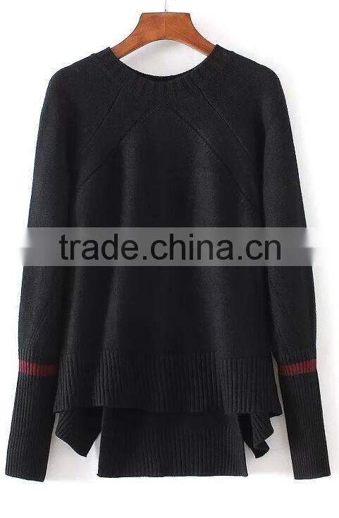 EY0856S New Fashion 2016 Women Long Sleeve irregularity Knitted Pullover Sweater