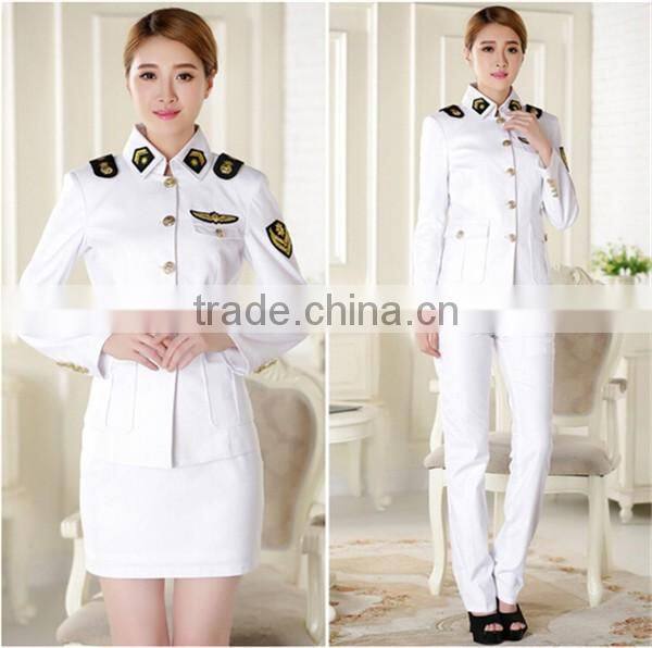 Juqian Good quality custom winter style factory price Green Mens long sleeve airline pilot uniform for captain