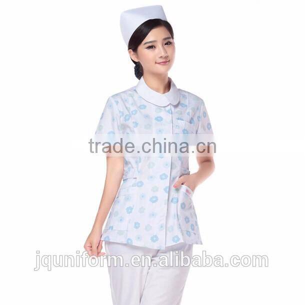 custom simple plain short sleeve nursing uniform wholesale ,nurse hospital uniform for women