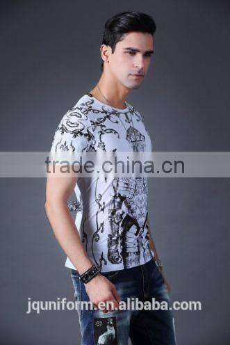 2016 trendy mens cotton t shirt custom fashion t shirt