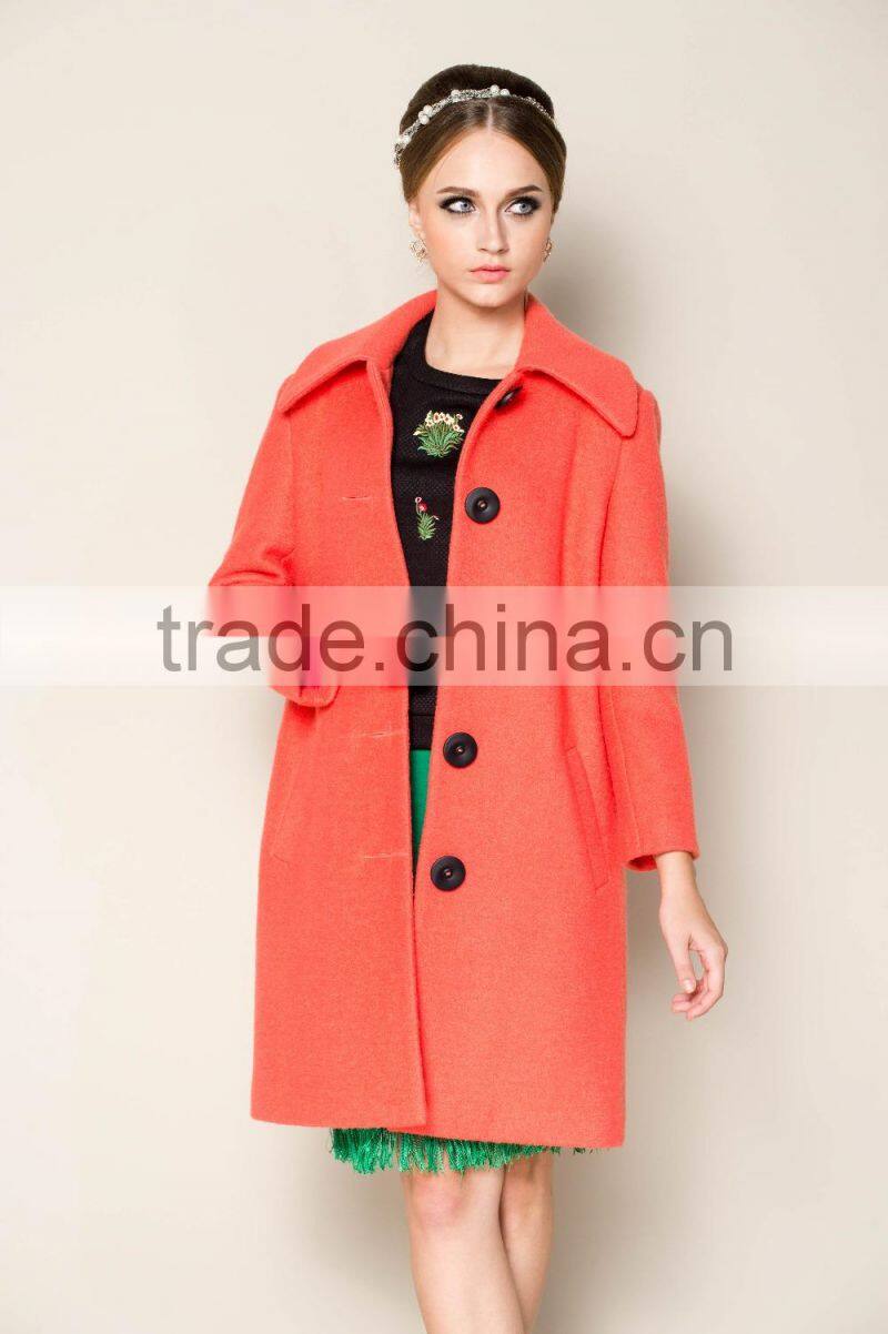 high fashion winter plain luxury elegant women long coat turkey, women model coat