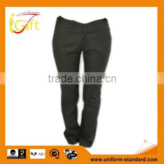 solid black color fabric women simple design slim dress pants