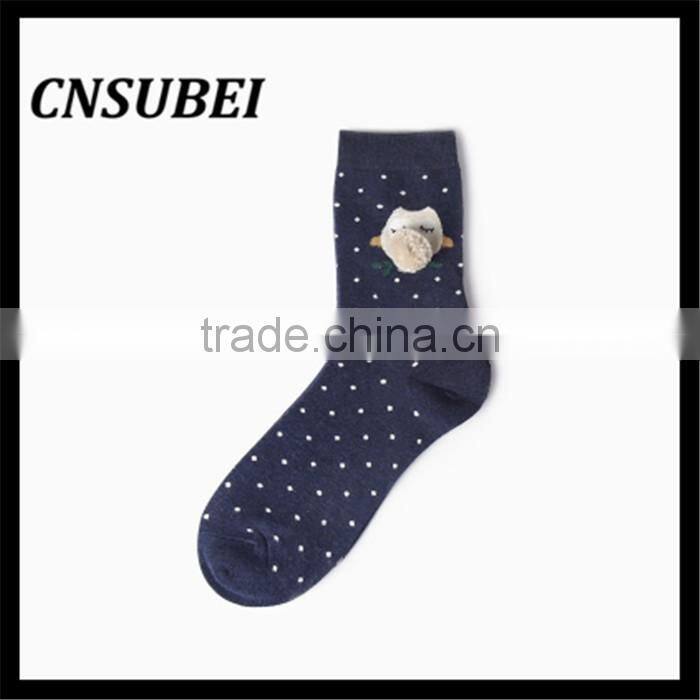 Shaoxing socks factory cute 3D cozy cartoon design young girl teen tube cartoon socks for wholesale