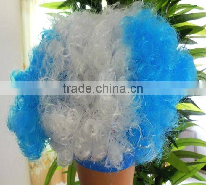 2014 factory hot sale Argentina national colors half wig cap