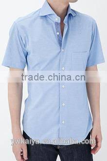 2014 New casual mens short sleeve shirt one pocket