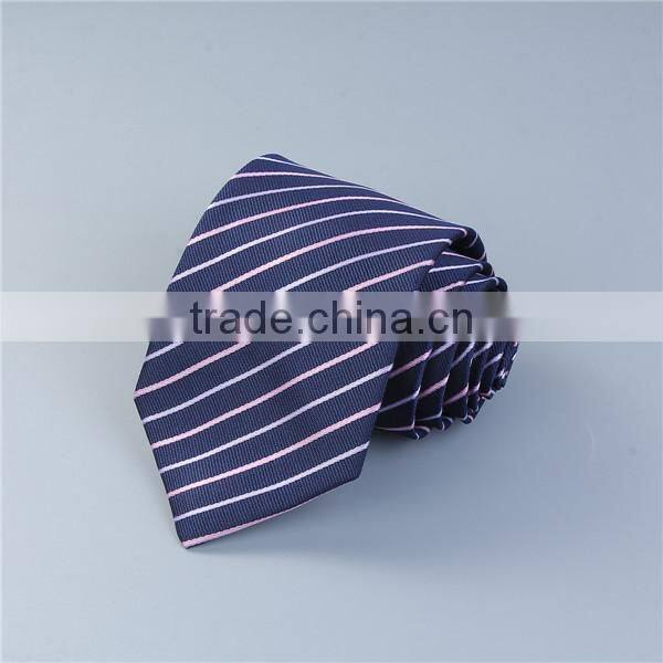 Polyester Necktie Navy Blue Stripe Polyestser Necktie