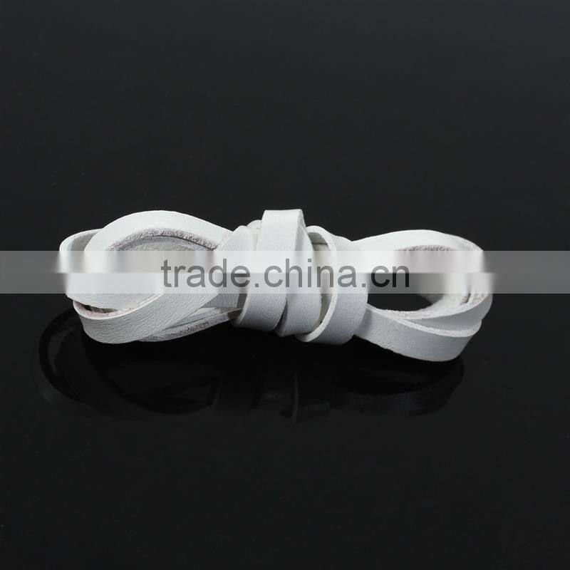 Cowhide Leather Jewelry Cord Rope White 6mm, 2 Yards
