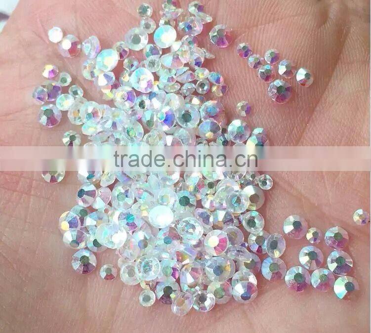 Wholesale SS16 non hot fix strass crystal AB color with AB flat back rhinestone