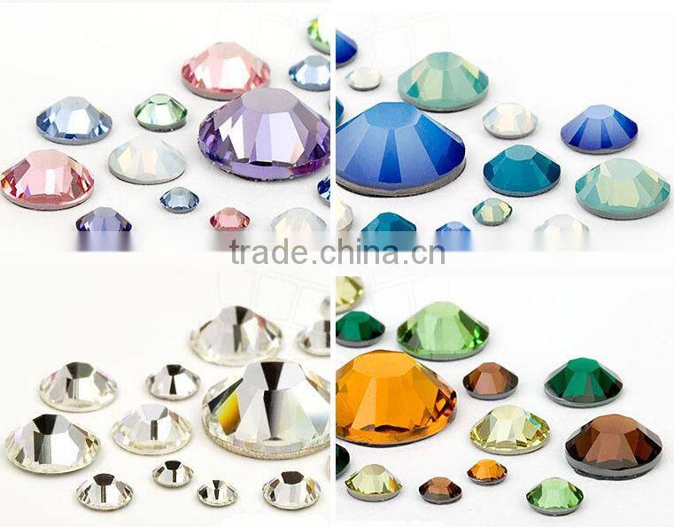 Hot Fix Rhinestones Round Shape & Flatback & Glass Crystal Material