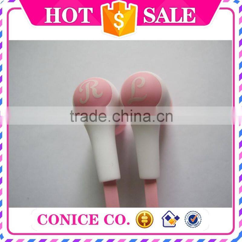 best selling flat cable earbuds magic sound stereo in-ear earphone with mic