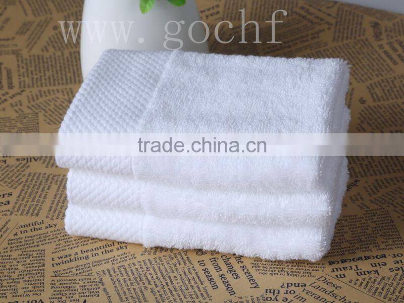 white diamond banded facecloth flannel face towel