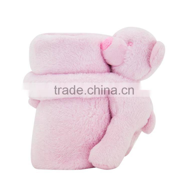 Cartoon Animal Air Conditioner Fleece Flannel Baby Milestone Blanket