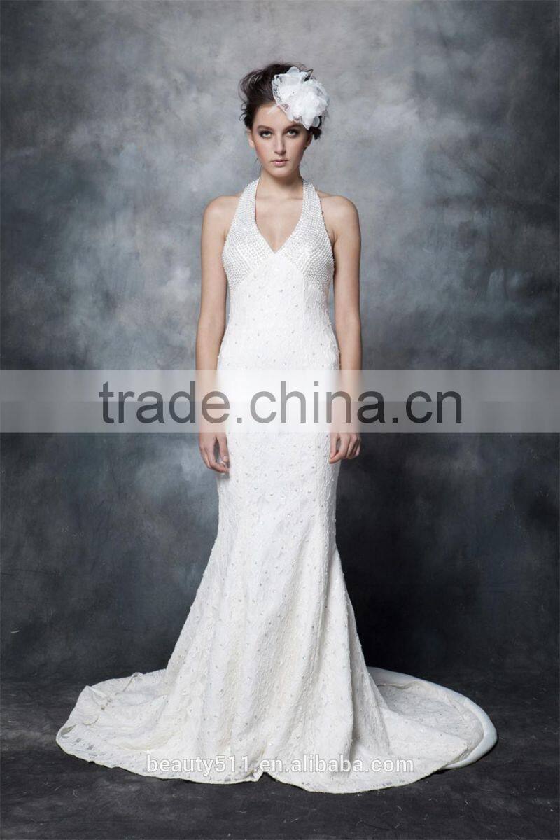 Gorgeous Mermaid Halter Neck LACE Wedding Dress GOWN AS29102