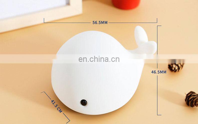 LED baby night light silicone baby nuesery lamp cute dolphin lamp for bedroom