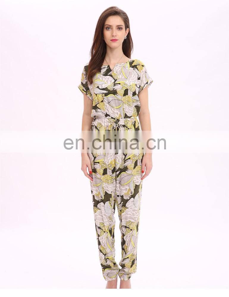 Manufacturer Guangzhou Custom Printing One Piece Ladies Jumpsuit For Woman