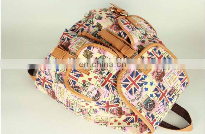 Wholesale unisex canvas sports travelling backpack bag