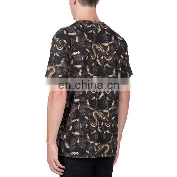 dark snake printing mens fashion sublimation t-shirts dri fit cheap short sleeve t-shirts custom