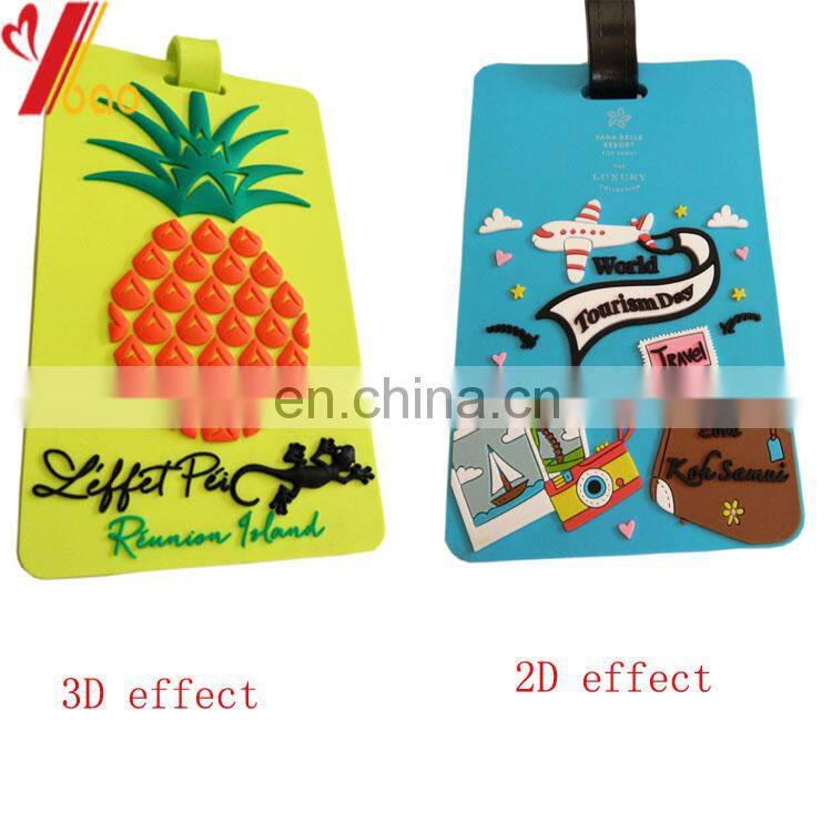 Custom soft PVC funny pineapple Luggage Tag with colorful color