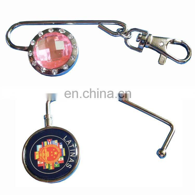 Heart shape token metal medal foldable purse hanger / banger hook
