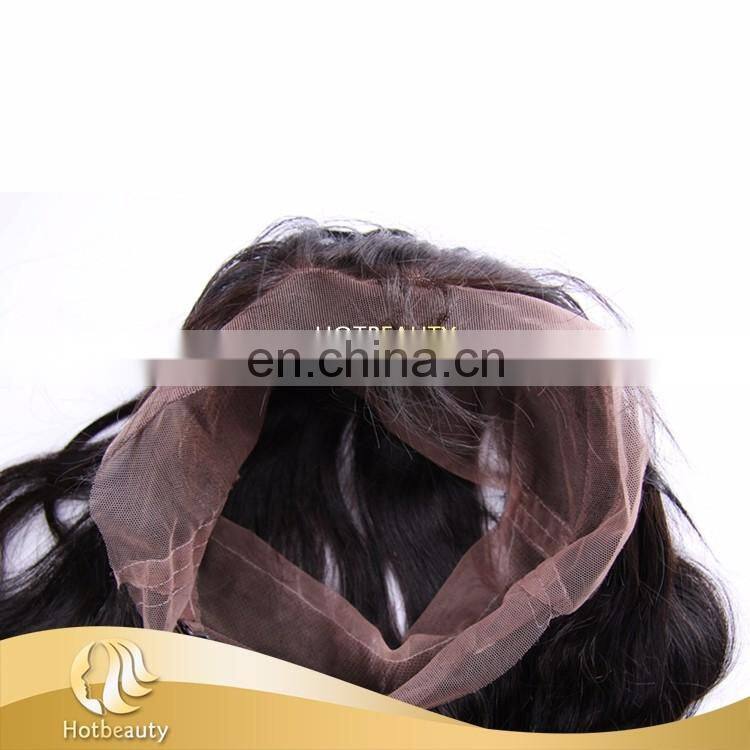 Wholesale cheap unprocessed indian human temple hair 360 frontal lace closure for women
