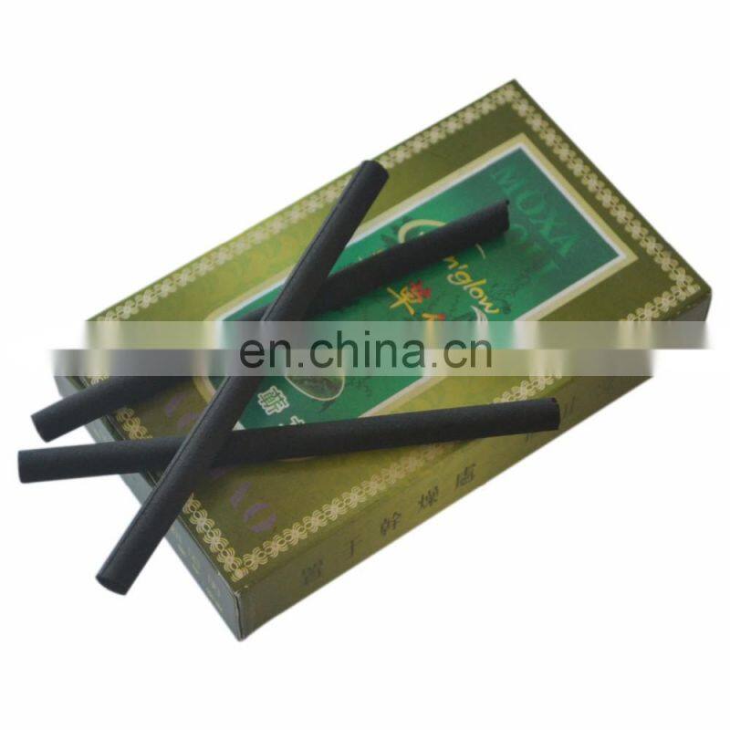 12pcs Black Traditional Smokeless Moxa Stick Roll Moxibustion Healing Therapy