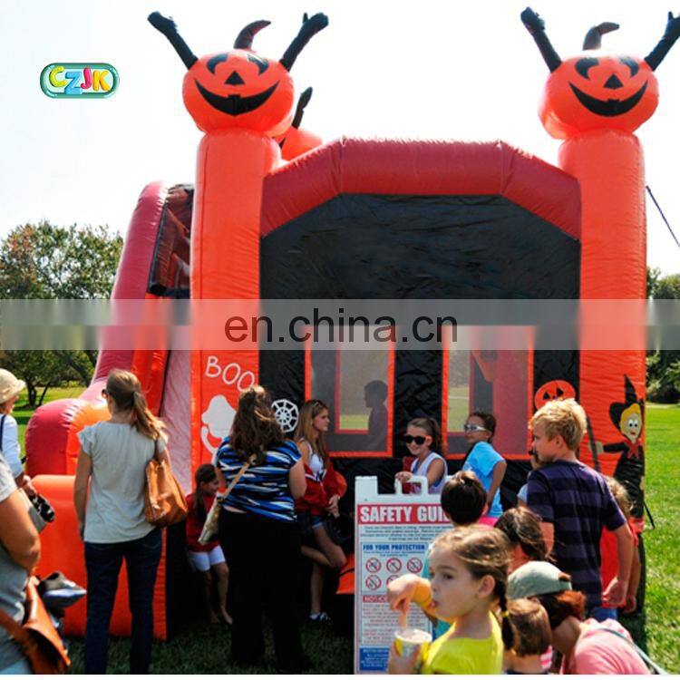 children's home commercial grade Halloween bouncy castle with slide en71 clearance