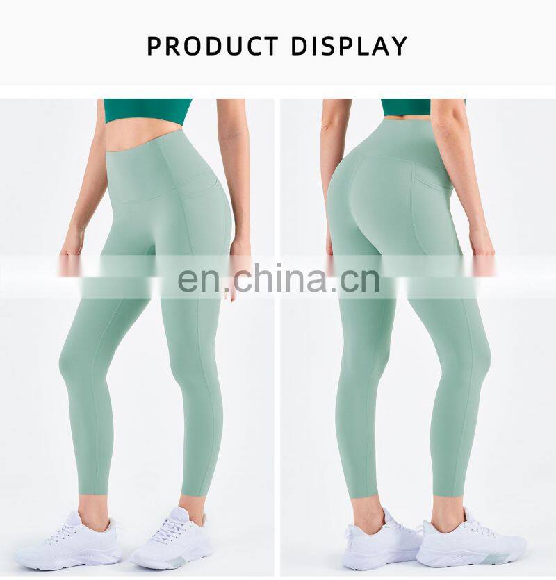 High Waist Yoga Leggings Women Recyclable Custom Gym Sports Pants With Pockets