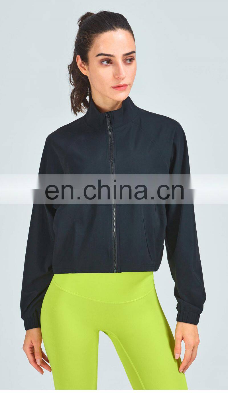 New Pocket Outdoor Workout Jacket Women Loose Yoga Exercise Sport Wears Gym Jacket