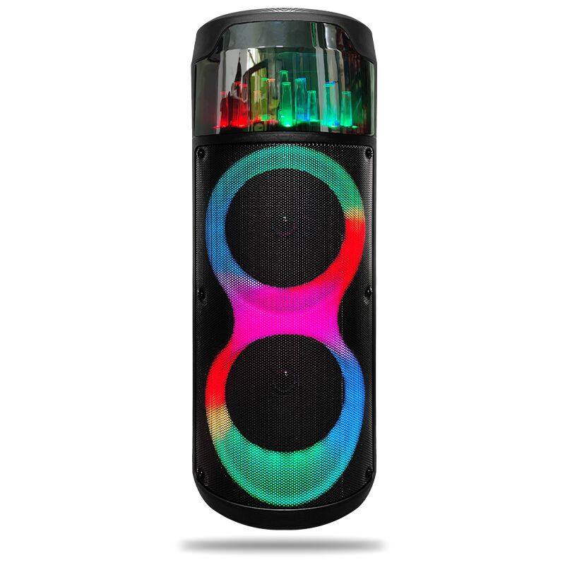 ZQS8223 wholesale 40W power dual 8 inch speaker with mic active party speaker with colorful lights