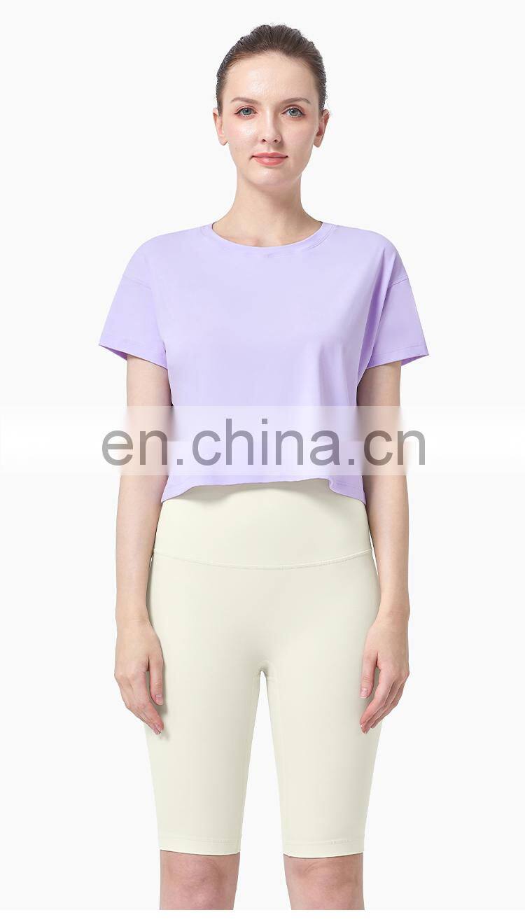 High Quality Custom Short T Shirt Women ECO Friendly Super Soft Cropped Sport Loose T Shirt