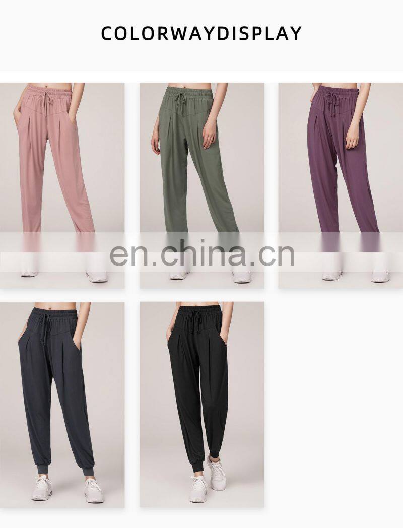 Quick-Drying Loose Cotton Women's Jogger Pants Harem Style Running Fitness Yoga Pants With Pocket