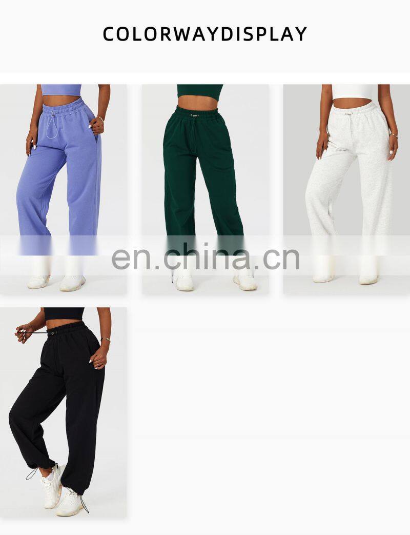 Custom Workout Adjustable Blank Jogger Pants Women Side Pockets Gym Sports Leggings