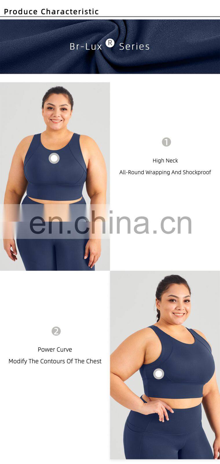 Custom High Impact Workout Plus Size Yoga Bra Shockproof Supportive Women Tank Top